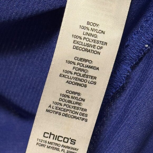 Chicos Size XL Purple Patterned Nylon & Polyester Womens Top Blouse - Picture 4 of 12